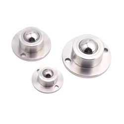 Cy-38A Square Base Ball Transfer Unit, 38mm (1.5") Pressed Steel Universal Ball Bearing, 4 Hole Flange Mounted Omniball for Heavy Duty Conveyor Systems and Work