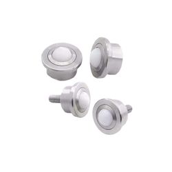 Metric Stainless Steel Ball Transfer Units, Bolt Type Universal Bull's Eye Roller with Fixing Nut, Heavy Duty Omnidirectional Transport Bearing