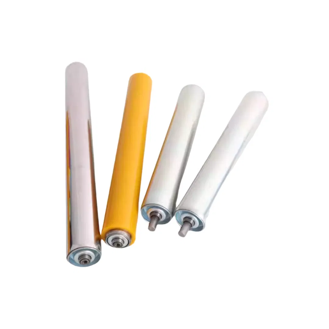 Yellow PU Rubber Roller Factory Customized High Wear Resistant Polyurethane Polymer Plastic Steel Driving Conveyor Roller pictures & photos